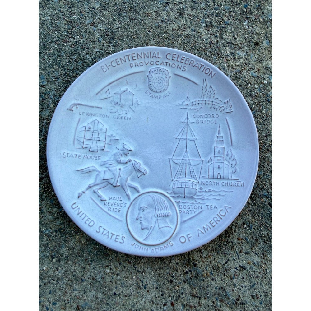 Frankoma 1972 Bi-Centennial Celebration Plate John Adams Bicentennial 8.25"
